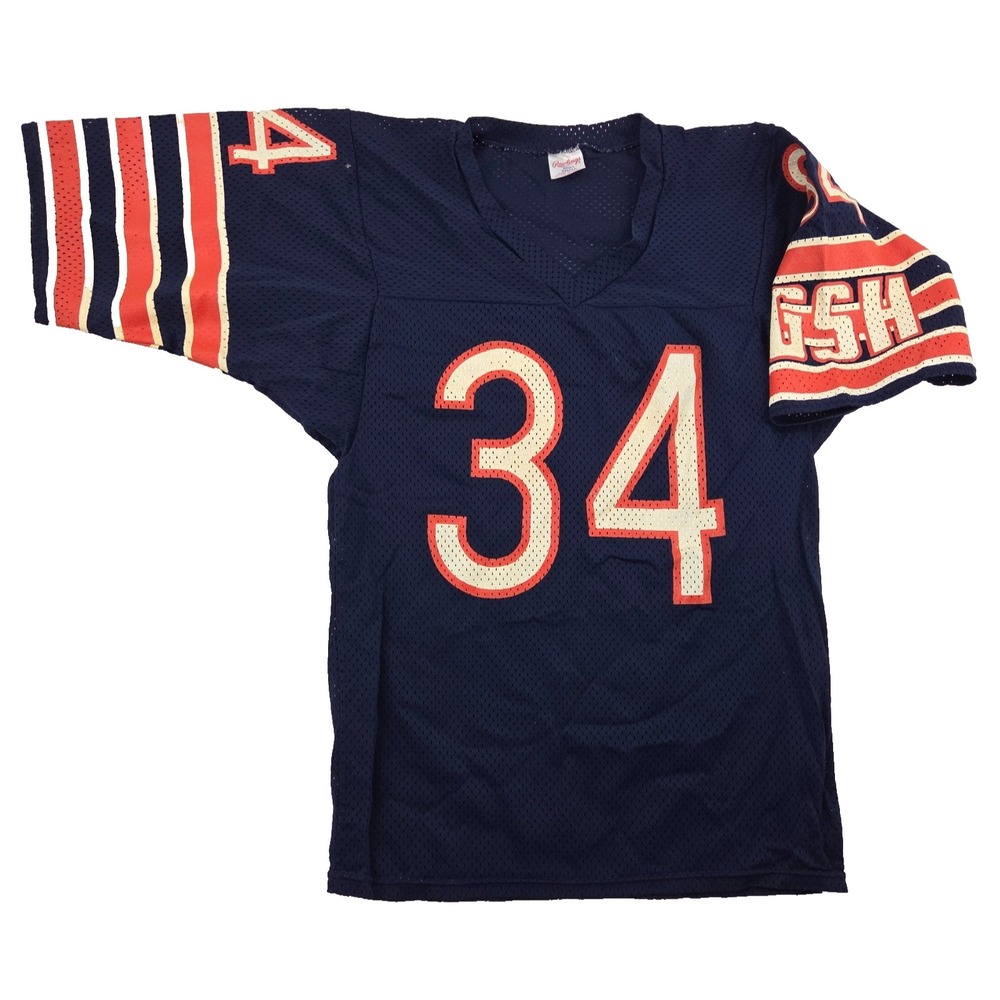 VTG 80s Chicago Bears Rawlings Jersey #34 Walter Payton Sz Small USA Made